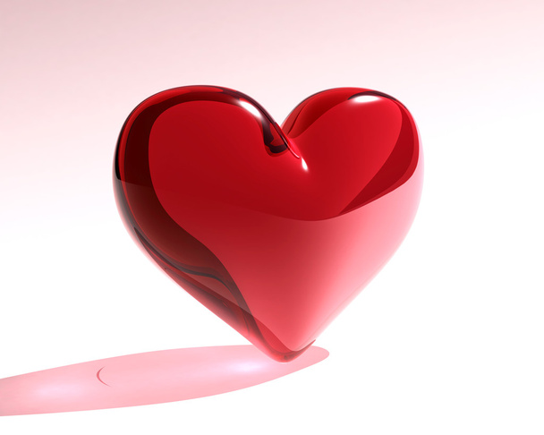 Red glass heart - Foto, Bild