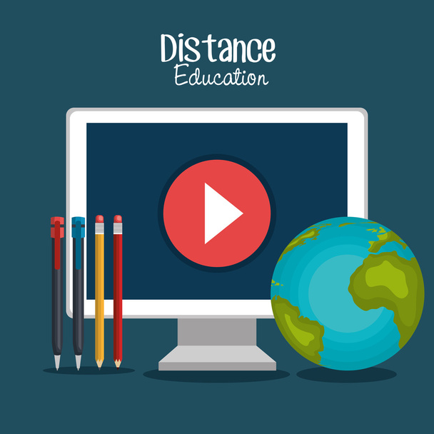 Σχεδίαση απόσταση εκπαίδευσης  - Διάνυσμα, εικόνα