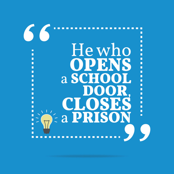 Вдохновляющая мотивационная цитата. Тот, кто открывает школьную дверь, Кло
 - Вектор,изображение