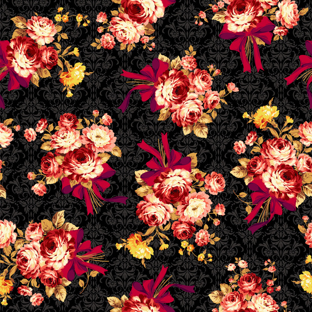 Rose flower pattern, - ベクター画像