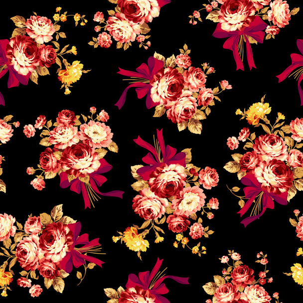 Rose flower pattern, - Wektor, obraz