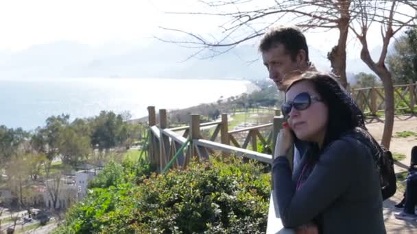 A loving couple man and woman talking.  - Filmati, video