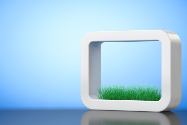 Трава в Белой Керамике. 3D-рендеринг
 - Фото, изображение