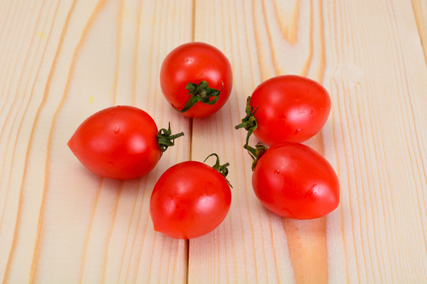 Fresh Tomato on Wooden Background. - Φωτογραφία, εικόνα