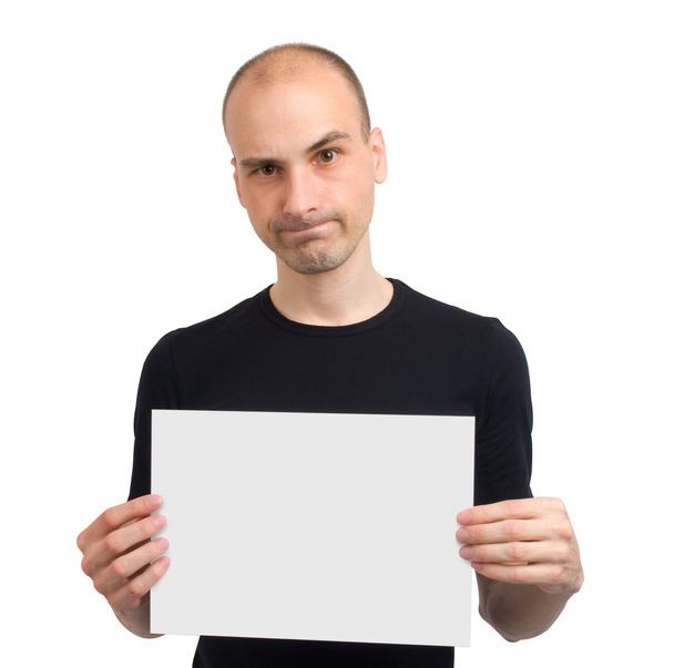 Man holding blank white card - Photo, image