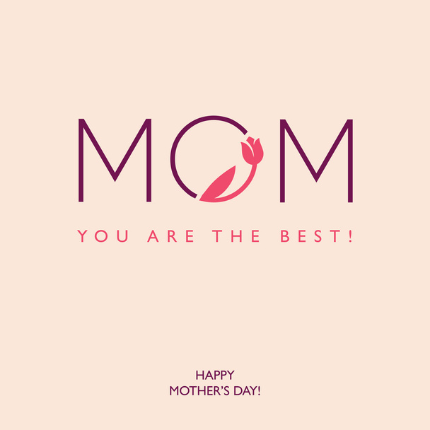 Mothers Day or Birthday greeting card - Vector, Imagen