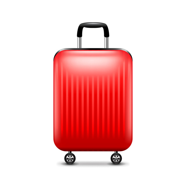 Red luggage isolated on white vector - Vektor, obrázek