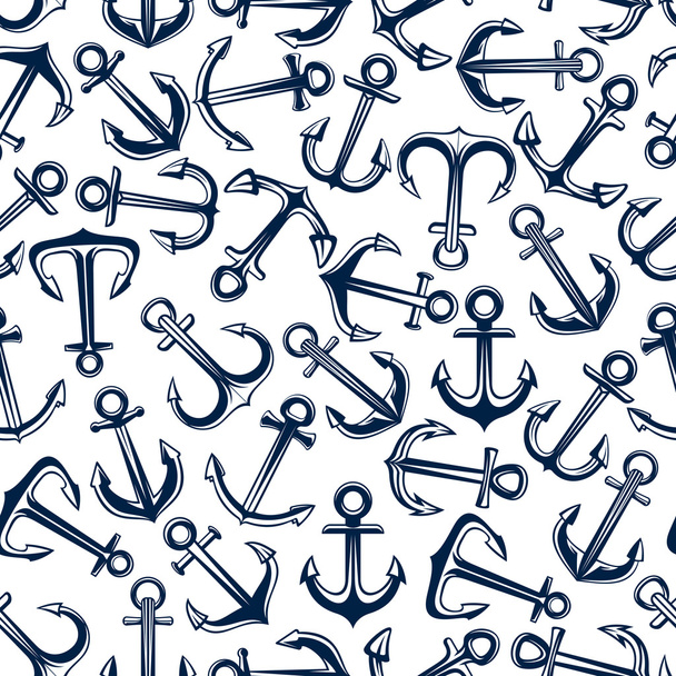 Retro seamless marine anchors pattern - Вектор,изображение
