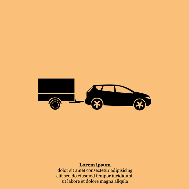 car with trailer icon - Vector, Image