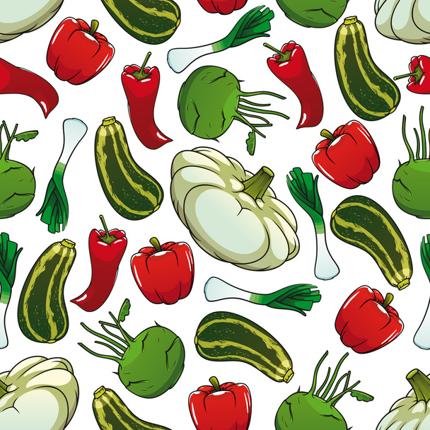 Colorful seamless pattern of fresh vegetables - Vector, Image