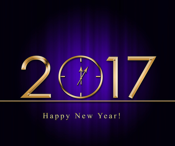 Feliz Ano Novo 2017 com relógio de ouro
 - Foto, Imagem