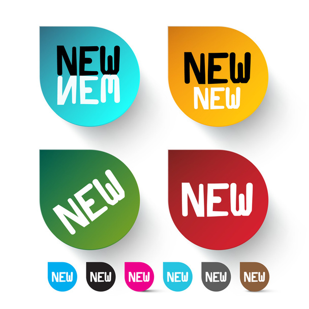 New Labels Set - Colorful Vector Icons - Vektör, Görsel