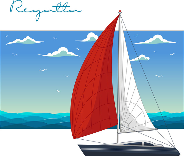 Régate de yachts. Illustration vectorielle
 - Vecteur, image