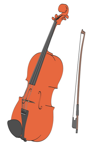 2d cartoon illustration of violin - Photo, Image
