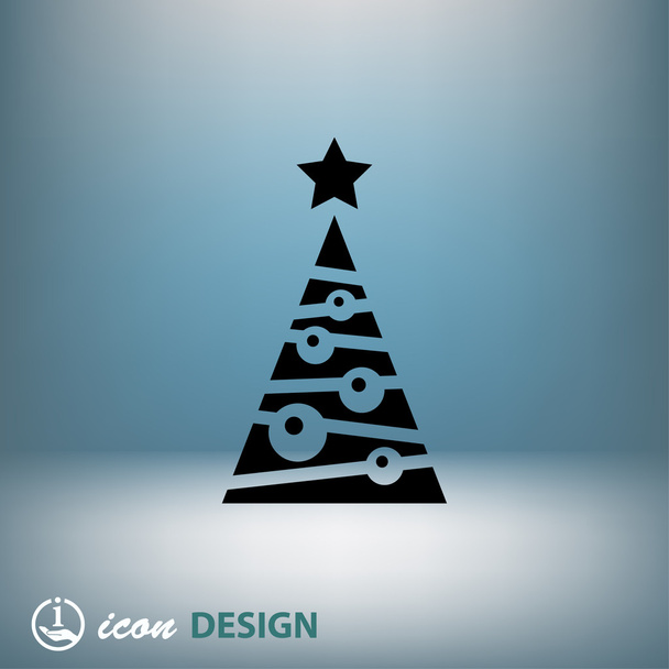christmas tree icon - Vektor, obrázek