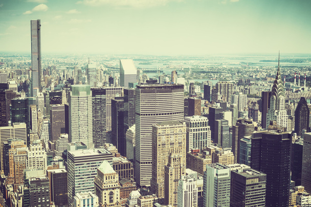 Старого фільму ретро стилізоване зображення горизонт Нью-Йорка. - Фото, зображення