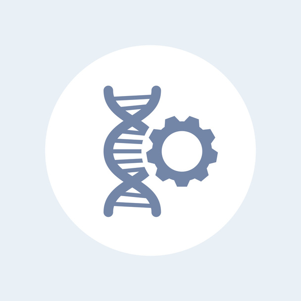 icono de modificación de ADN, signo con cadena de ADN y engranaje, reparación de ADN icono aislado, ilustración de vectores
 - Vector, imagen