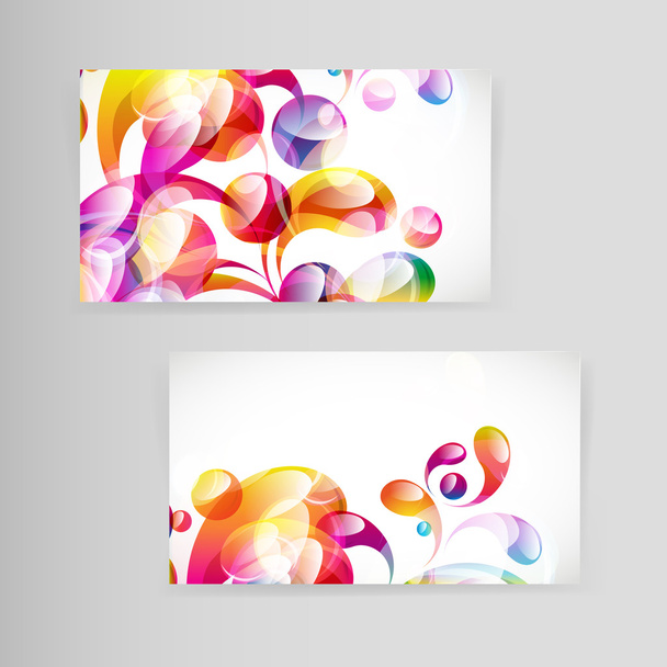 Sample business card with bright teardrop-shaped arches. - Vector, Imagen