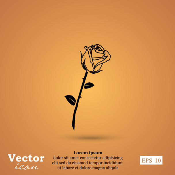バラの花のアイコン - ベクター画像