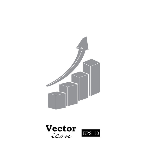 icono de diagrama de negocio creciente
 - Vector, Imagen