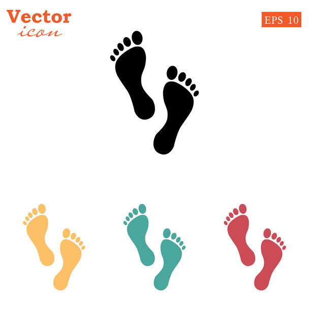 human fooprints icons set - Vector, Image