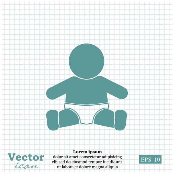 newborn baby, infant icon - Vector, Image