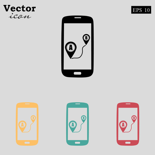 smartphone with gps navigation icon - Vector, Image