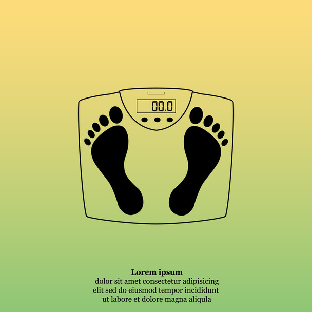 elektronikus mérlegek és lábnyomok ikon - Vektor, kép