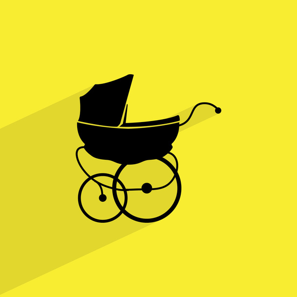 Baby pram pictogram - Vector, afbeelding