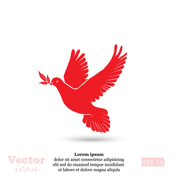 голубь с иконой оливковой ветви
 - Вектор,изображение