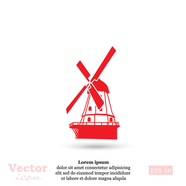 icono tradicional molino de viento granja
 - Vector, Imagen