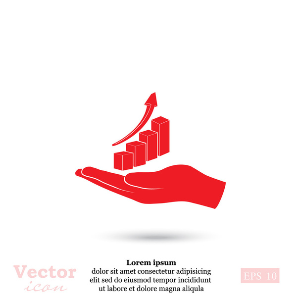 Ruka držící ikony diagramu obchodního - Vektor, obrázek