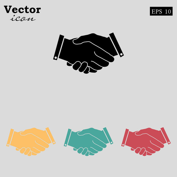 negocio icono de apretón de manos - Vector, imagen