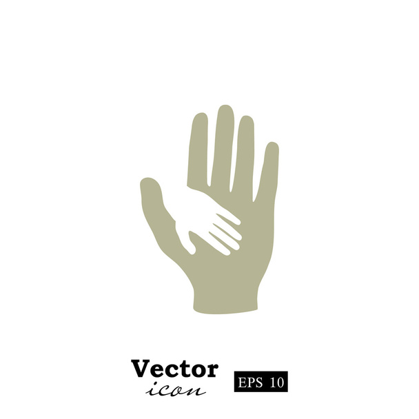 значок руки ребенка и родителя
 - Вектор,изображение