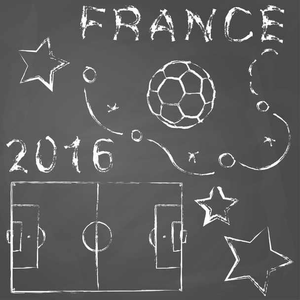 Frankrijk Europa voetbal pictogrammen collectie - Vector, afbeelding