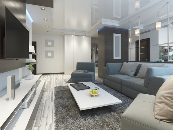  Luxus-Wohnzimmer-Studio im modernen Stil. - Foto, Bild