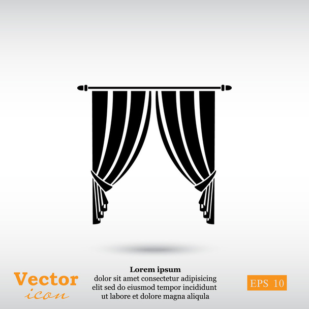 textile interior curtains icon - Vector, Image
