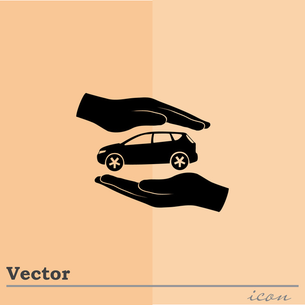 значок страхования автомобиля
 - Вектор,изображение