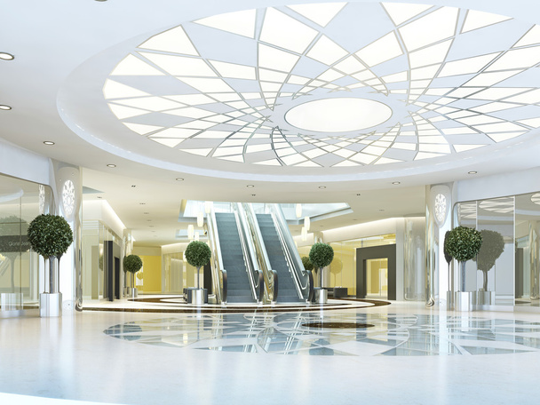 Hall em Megamall shopping center em um estilo moderno
. - Foto, Imagem
