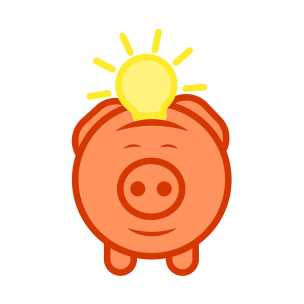 Piggy bank economize vector icon to saving idea - Vector, Image