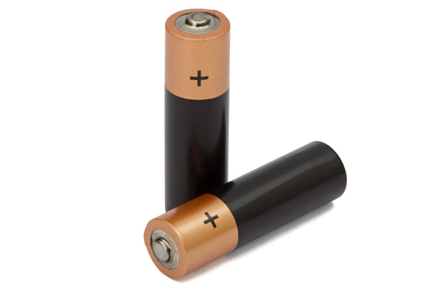 Two AA battery isolated on white, with clipping path - Photo, Image