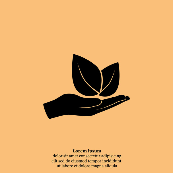 иконка с листьями
 - Вектор,изображение