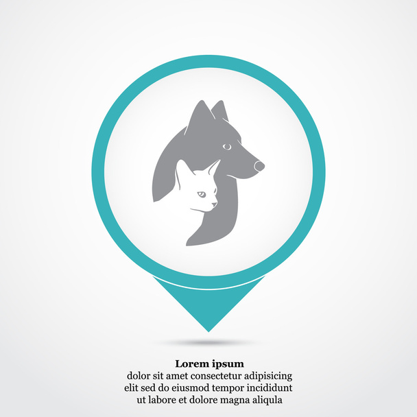 猫と犬のアイコン ・ ロゴ - ベクター画像