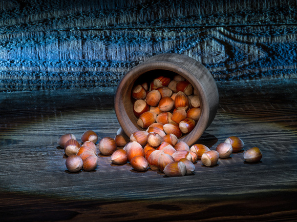 hazelnuts on an table - Photo, Image