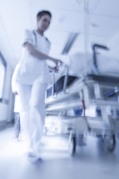 Motion Blur nosze Gurney pacjent szpitala awaryjnego - Zdjęcie, obraz