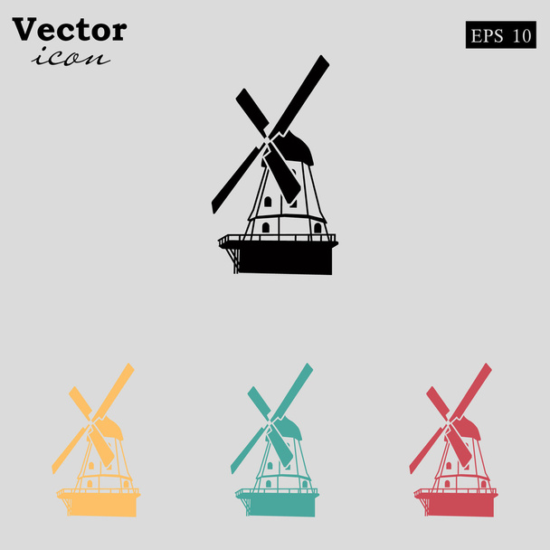 conjunto de iconos de molino de viento granja tradicional
 - Vector, imagen