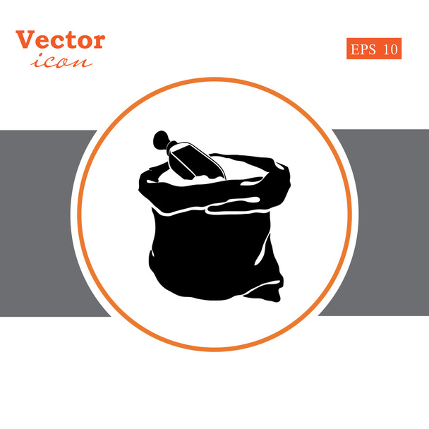 sack of cereals icon - Vector, Image