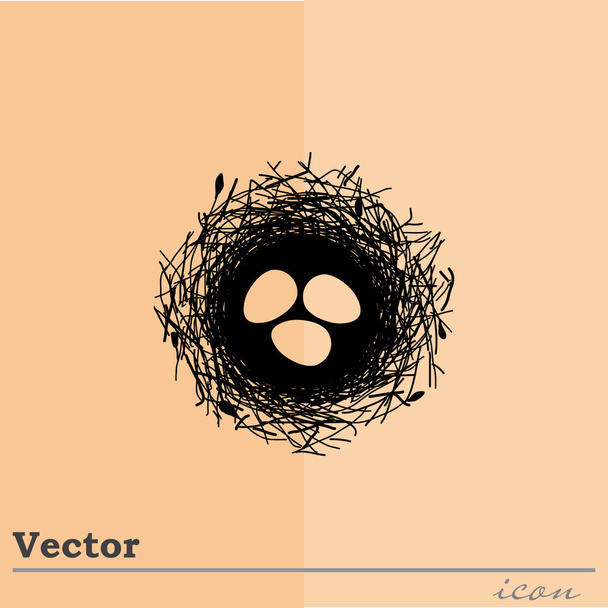 ovos no ícone do ninho
 - Vetor, Imagem