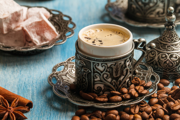 Turkish coffee and turkish delight  - Photo, Image