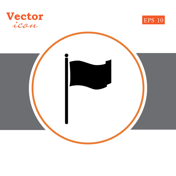 Flagge auf Mast-Symbol - Vektor, Bild